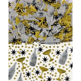 Konfetti Champagner schwarz/gold/silber 14 g