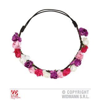 Haarband mit Blumen 4-farbig