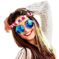 Haarband mit Blumen 4-farbig