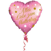 Folienballon Herz Alles Liebe zum Muttertag rosa