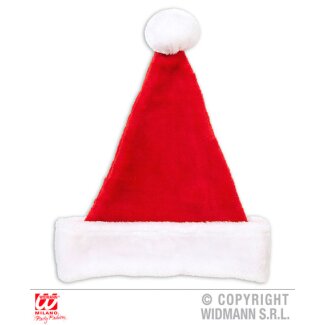 Weihnachtsmannmütze aus Plüsch