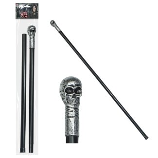 Totenkopfstab 105 cm zerlegbar schwarz/silber