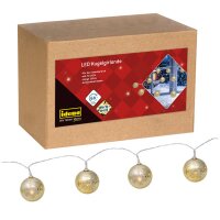 Idena Kugelgirlande gold 10 LED ww Ø 5cm 6h Timer