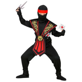 Kinderkostüm Kombat Ninja Set 12teilig rot Gr.116