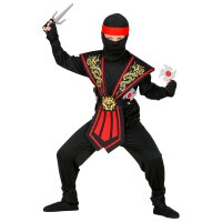 Kinderkostüm Kombat Ninja Set 12teilig rot Gr.116