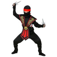 Kinderkostüm Kombat Ninja Set 12teilig rot Gr.116