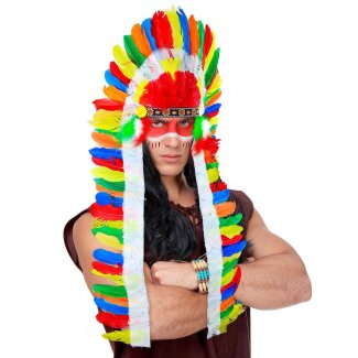 Kopfschmuck Indianer extra lang 160 cm