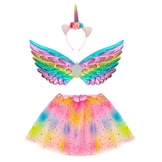 Kostüm Einhorn Tutu Flügel Haarreif