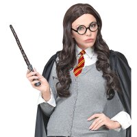 Kostümset Zauberlehrling Brille, Krawatte, Stab
