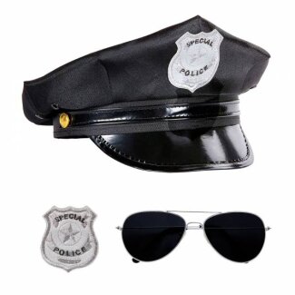 Polizei-Set - Mütze, Sonnenbrille & Dienstmarke