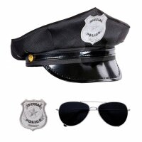 Polizei-Set - Mütze, Sonnenbrille & Dienstmarke