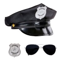 Polizei-Set - Mütze, Sonnenbrille & Dienstmarke