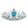 Tiara Silber mit türkisen Edelsteinen