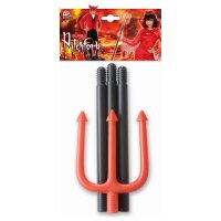 Teufelsgabel 114 cm zerlegbar schwarz/rot