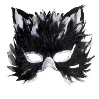 Katze Federmaske schwarz