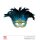 Maske Contessa Blau mit Glitzer & Federn