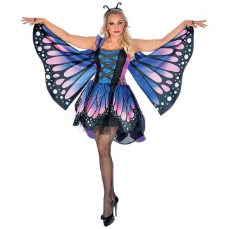 Erwachsenenkostüm Schmetterling blau Größe M