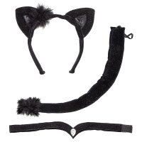 Kostümset Katze Ohren Schwanz Halsband