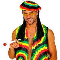 Rastamann Brille Mütze Dreadlocks Joint