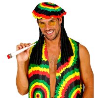 Rastamann Brille Mütze Dreadlocks Joint