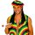 Rastamann Brille Mütze Dreadlocks Joint