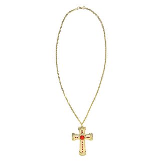 Halskette mit Kreuz gold mit Edelsteinen
