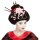 Perücke Geisha mit Blumen und Stäbchen