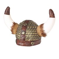 Wikingerhelm mit Fell in Lederoptik