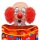 Luxuskappe für Clown mit roten lockigen Haaren