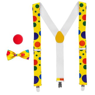 Accessoires Clown Hosenträger Fliege Nase