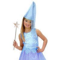 Feenhut mit Schleier hellblau