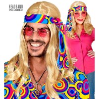 Perücke Disco Fever blond mit Stirnband