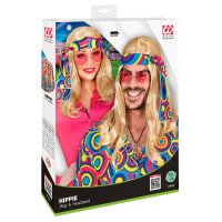 Perücke Disco Fever blond mit Stirnband