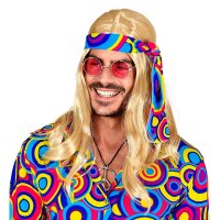 Perücke Disco Fever blond mit Stirnband