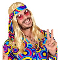 Perücke Disco Fever blond mit Stirnband