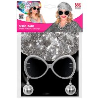 Accessoires Disco Babe Brille Mütze Ohrringe