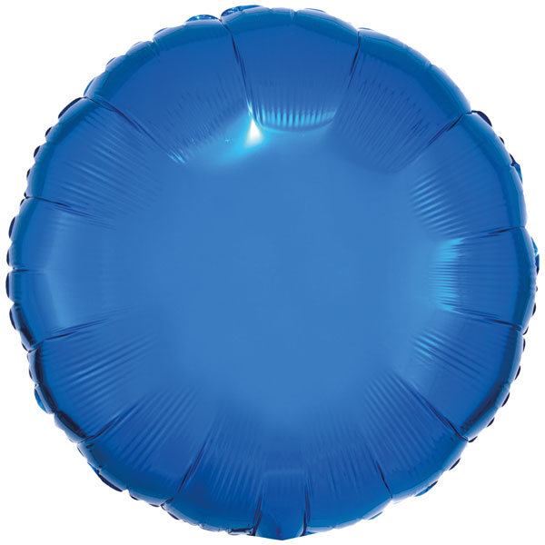 Folienballon rund D43cm blau-metallic