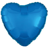 Folienballon Herz 43cm blau-metallic