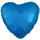 Folienballon Herz 43cm blau-metallic