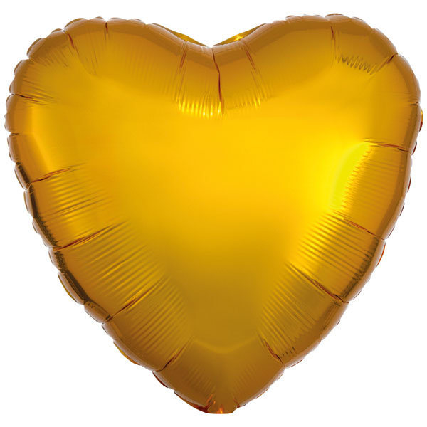 Folienballon Herz 43cm gold-metallic