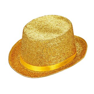 Zylinderhut gold aus Lurex