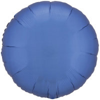 Folienballon rund D43cm Seidenglanz azurblau