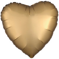 Folienballon Herz 43cm Seidenglanz gold