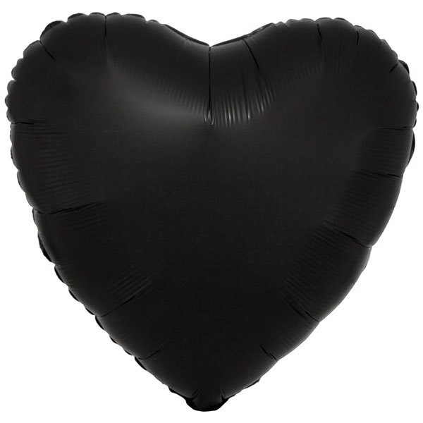 Folienballon Herz 43cm Seidenglanz schwarz