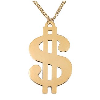 Halskette Dollar gold aus Metall