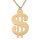 Halskette Dollar gold aus Metall