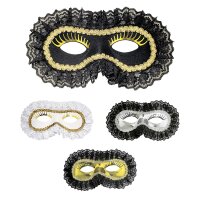 Venice Augenmaske mit Spitze, 4 Farben sort