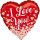 Folienballon Herz I love You 43 cm