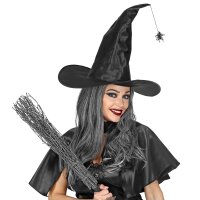 Hexenhut schwarz modellierbar mit Spinne