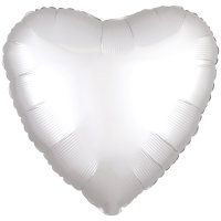Folienballon Herz 43cm Seidenglanz weiß